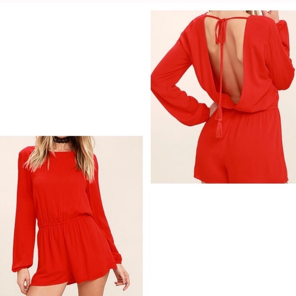 Lulus Other - Lulu’s Backless Red Romper